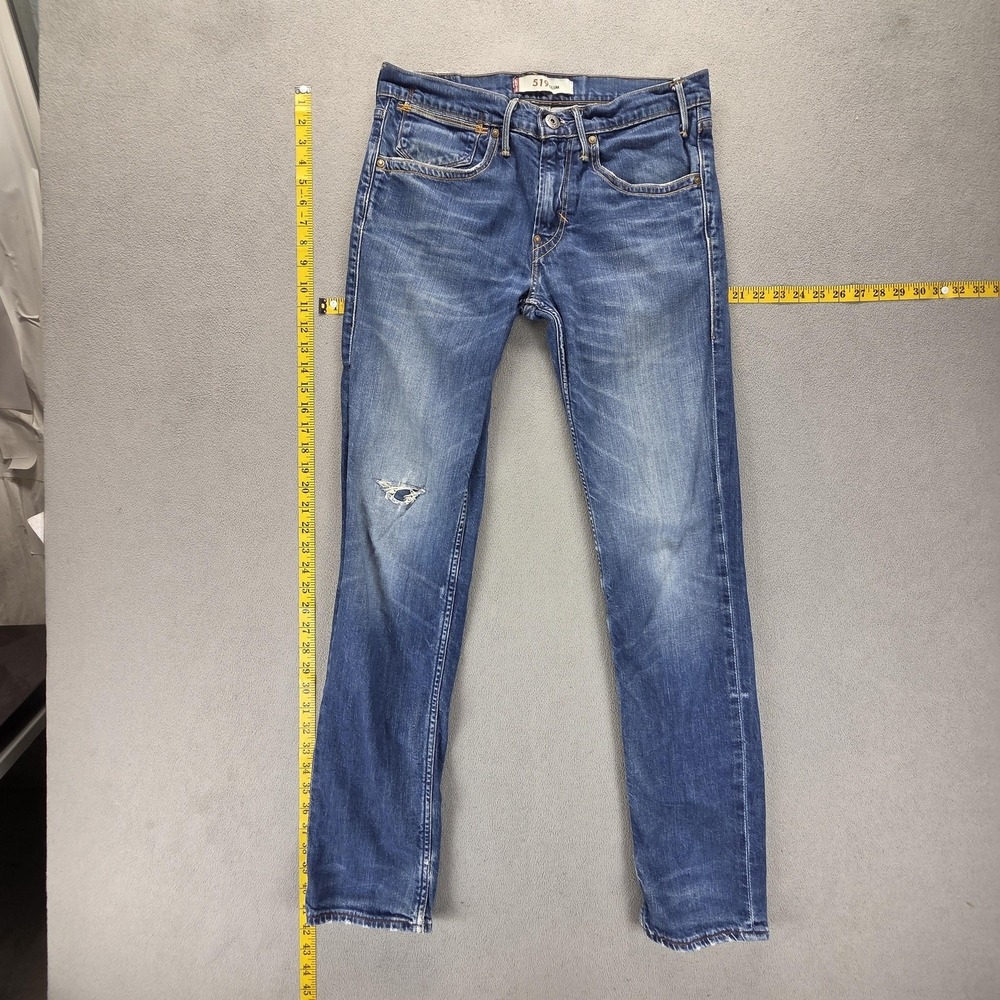 Vintage Levis 519 Jeans Mens 32x34 Blue Slim Engineered Whiskers Honeycomb